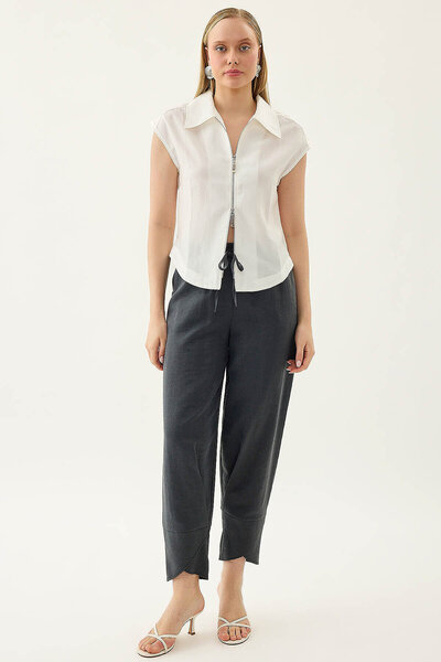 Vitrin Elastic Waistband Detailed Trousers