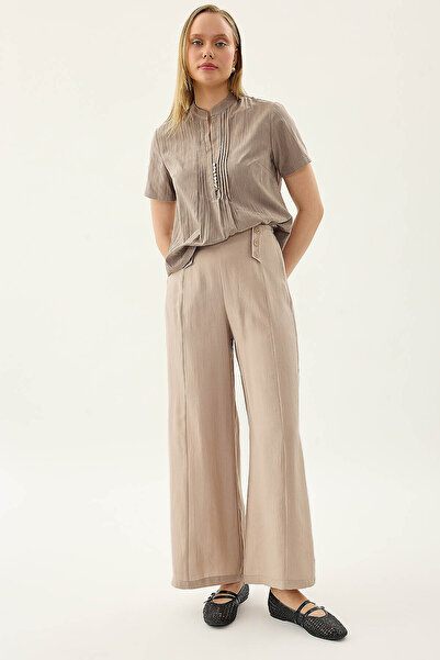 Vitrin Button Detailed Elastic Waist Trousers