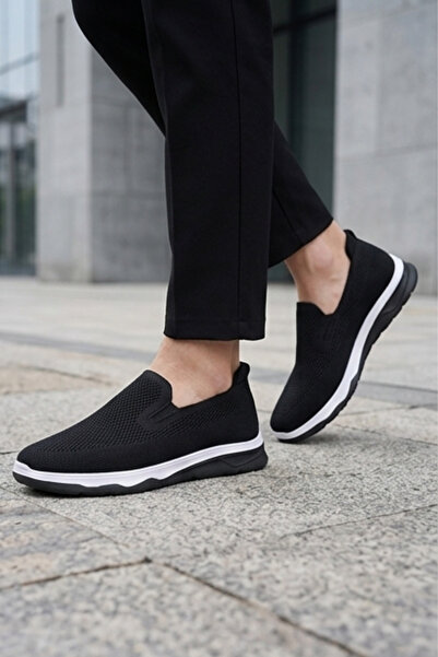 Liarca Ultra Light Breathable Black and White Slip-On Sneaker Casual Comforta...