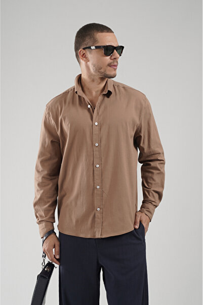 Butik Ανδρικό πουκάμισο Trend Biz Regular από λινό με λύκρα