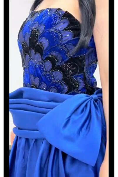 SERAFIN FASHION Blue Evening Dress
