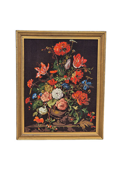 Hasyılmaz Vazodaki Çiçekler Temalı Goblen Dokuma Tablo 64x79cm