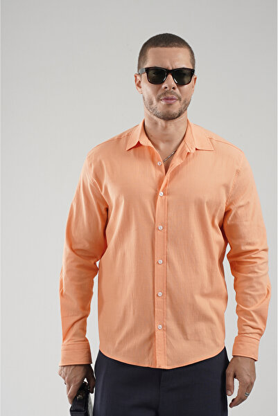 Butik Ανδρικό πουκάμισο Trend Biz Regular από λινό με λύκρα