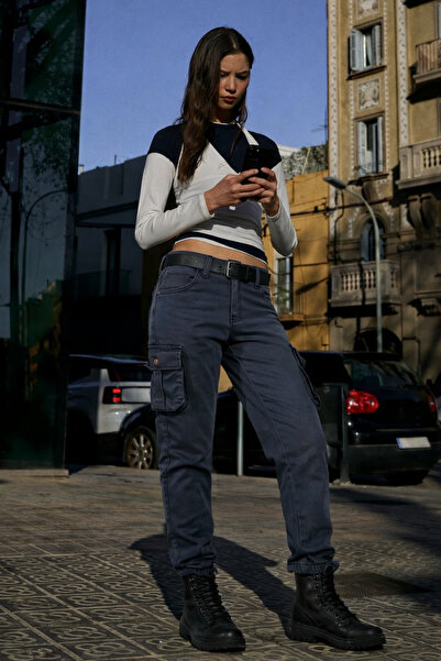 hacker Women's Trend High Waist Cargo Pocket Casual Smoked Jogger Pants