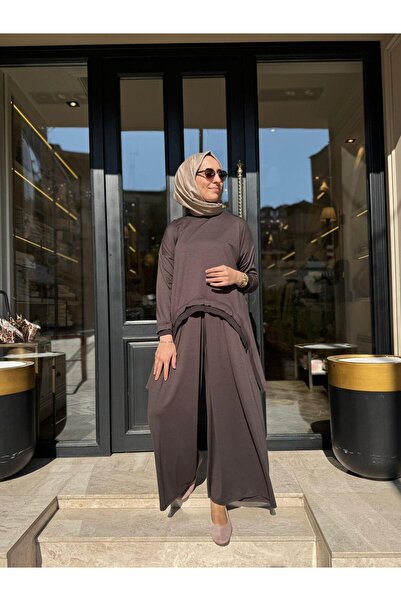 Almarwah Black 202965 Detaylı Kadın Takım Acı Kahve