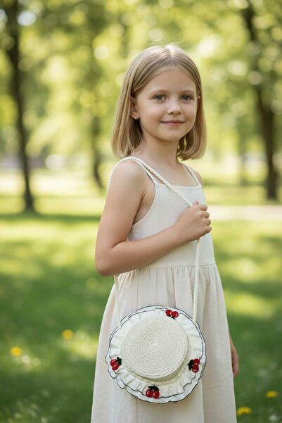 Aware Time Ψάθινη τσάντα για κορίτσια με αξεσουάρ, τσάντα χιαστί 21 εκ.