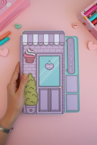 JACA Kes-Yapıştır-Oyna Bebek Giydirme Cupcake Dükkan İşletme Oyunu