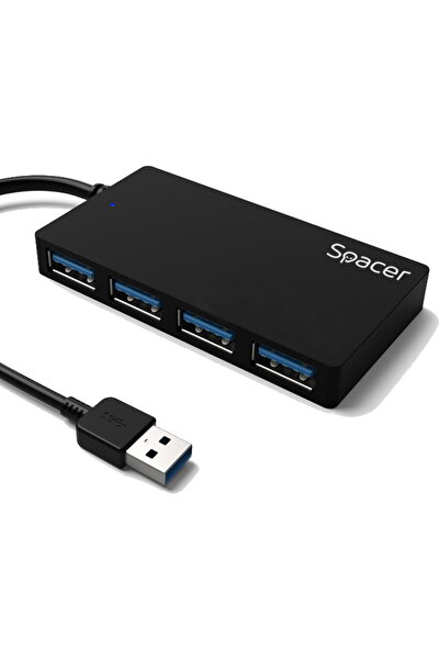 Spacer HUB extern SPACER, porturi USB: USB 3.0 x 4, conectare prin USB 3.0, c...
