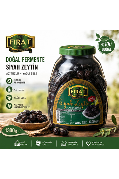 FIRAT siyah zeytin 260-290 KBL 1300 gr