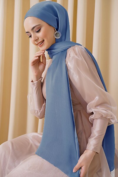 FLORA ŞAL EŞARP Evening Dress Janjan Shiny Satin Textured Hijab Evening Dress...