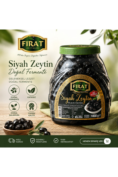 FIRAT siyah zeytin 320-350 KBL 1000 gr