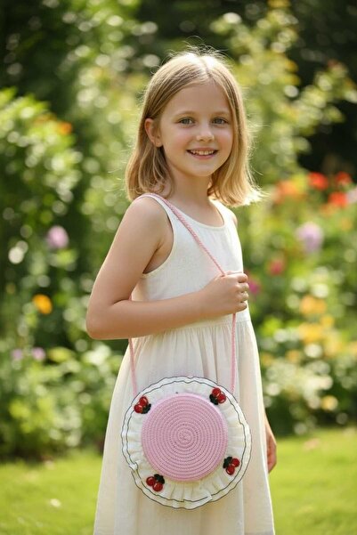 Aware Time Ψάθινη τσάντα για κορίτσια με αξεσουάρ, τσάντα χιαστί 21 εκ.