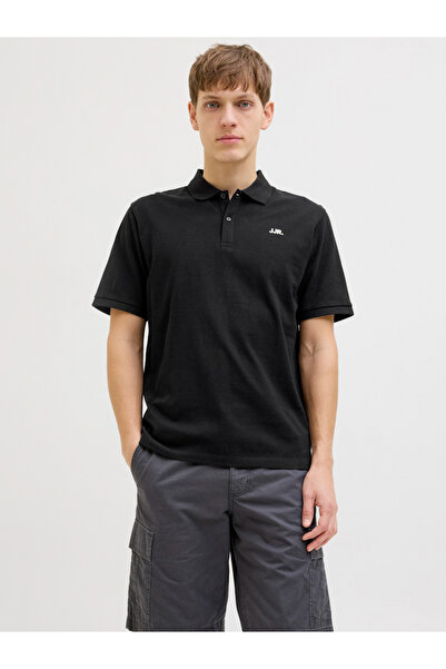 REBEL By Styli Men Black Cotton Regular Polo
