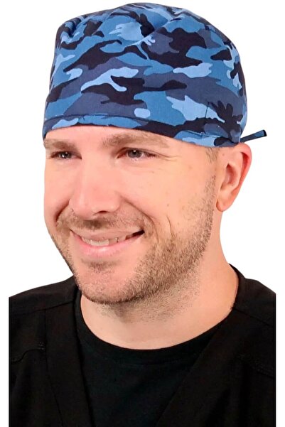 Generic Χειρουργικός Σκούφος Σκούρο Μπλε Καμουφλάζ Ενιαίο Μέγεθος