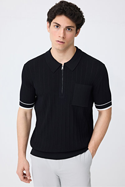 Tween Slim Fit Siyah Triko