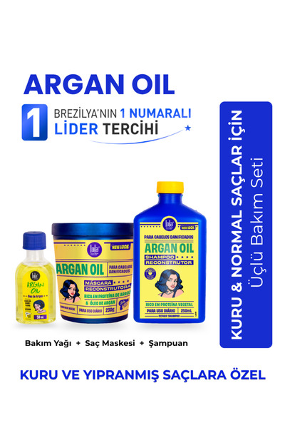 Lola From Rio Argan Oil Saç Bakım Seti Kuru ve Normal Saçlar İçin 3'lü Set