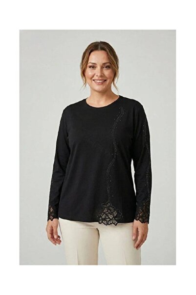 EYFERA Leaf Pattern Stone Embellishment Detailed Embroidered Sleeves Wide Fit...