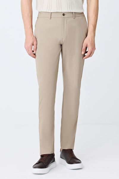 Tween Relaxed Fit (Pilesiz) Vizon Düz Kumaş Pantolon
