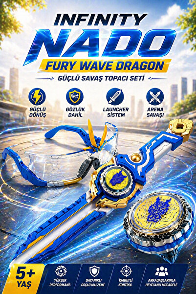 YILDIRIM OYUNCAK Infinity Nado Fury Wave Dragon Savaş Topacı Seti – Kılıç, Gö...