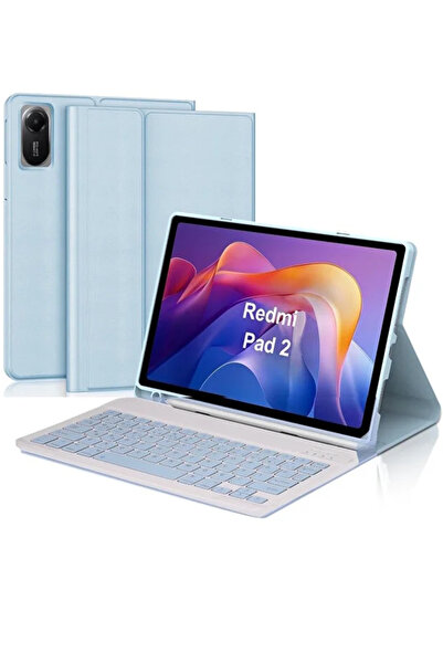 TEKNETSTORE Xiaom i Redmi Pad 2 Tablet Uyumlu Klavyeli Kılıf Bluetooth Özelli...