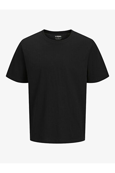REBEL By Styli Men Black Graphic Cotton Crew Neck T-Shirt