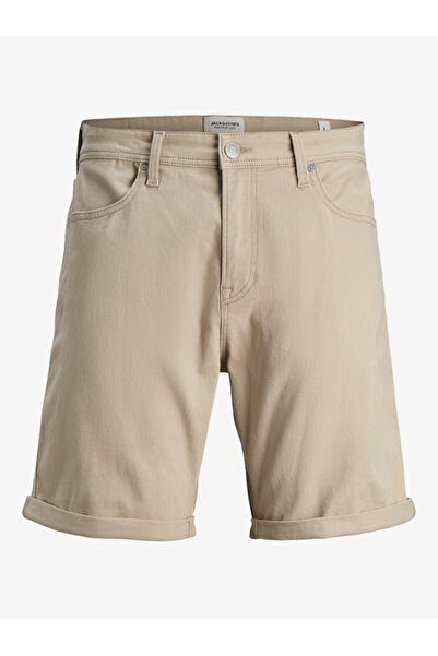 Jack & Jones شورت رجالي بيج قابل للطي من قماش التويل