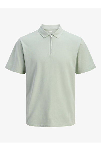 REBEL By Styli Men Green Cotton Polo with Zipper