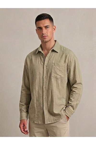 sunfyre Men's Linen Single Pocket Shirt