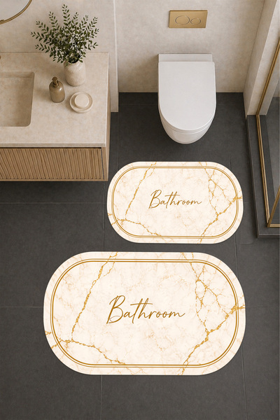 Liriya Digital Printing Modern Patterned Modern Bathroom Rug Double Bath Mat ...