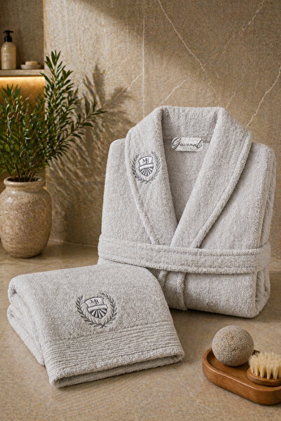 Güvenal Σετ μπουρνούζια Rüya 2 τεμαχίων, 100% βαμβακερά, με κέντημα |   Μπουρ...