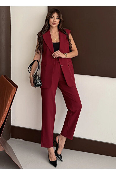 MADAME MELEK Set de pantaloni și vestă căptușită de marcă - Set de pantaloni ...
