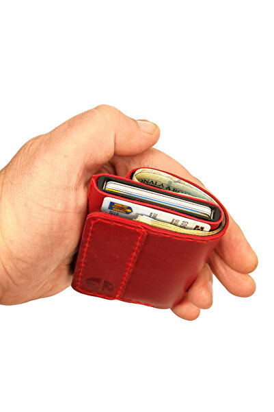 ELYK Creation Portofel din piele naturala, Zeno, rosu, protectie RFID
