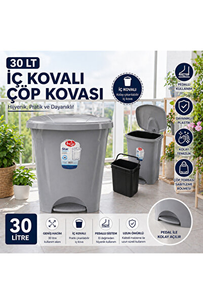 Rio 30 LT İÇ KOVALI ÇÖP KOVASI