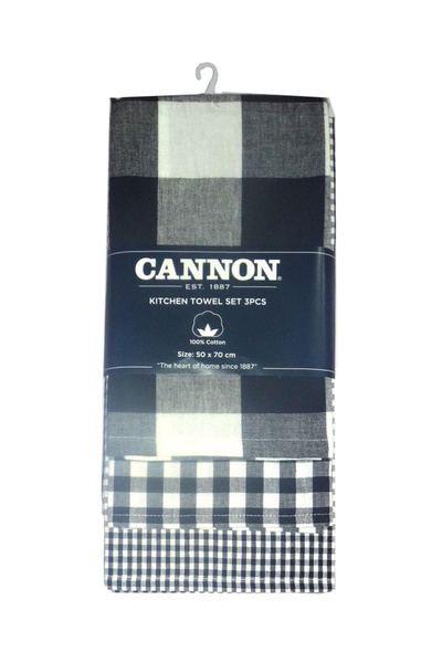 Cannon طقم مناشف مطبخ من 3 قطع 50×70 سم بيج وأبيض