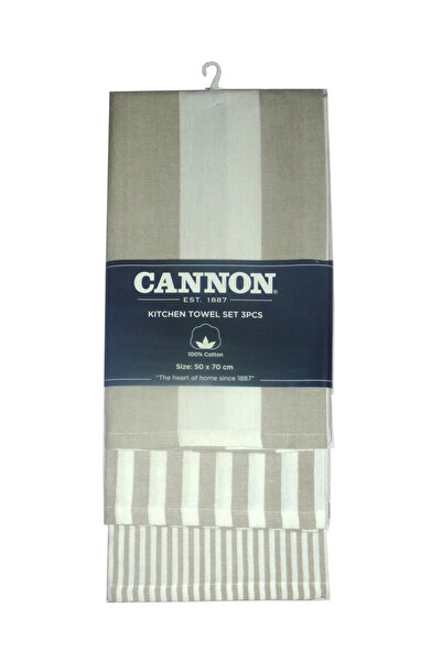 Cannon 3-Piece Kitchen Towel Set 50X70Cm Beige White