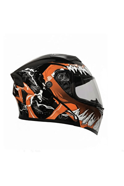 OEM Κράνος μοτοσικλέτας full face, Έκδοση Venom, Σχέδιο Οράματος Πορτοκαλί/Μα...