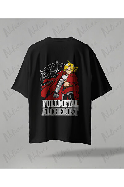 Nulivez Fullmetal Alchemist Anime Printed Oversize Unisex T-Shirt Japanese An...