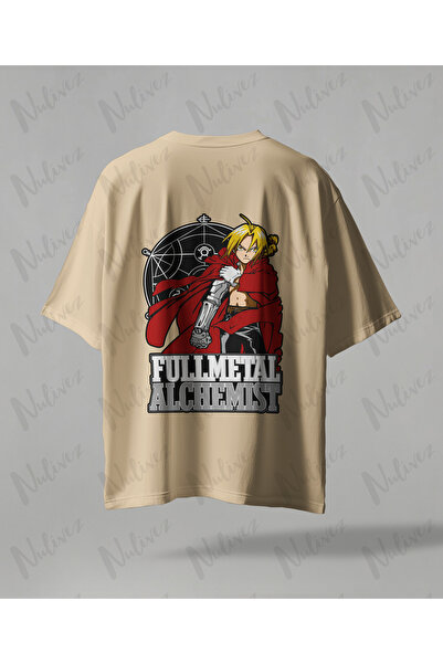 Nulivez Fullmetal Alchemist Anime Printed Oversize Unisex T-Shirt Japanese An...