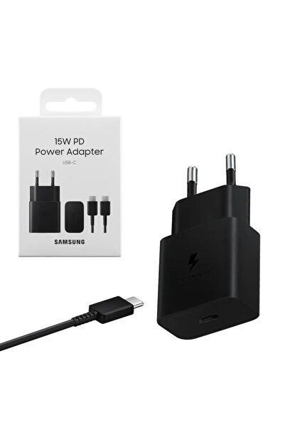 Samsung Fast Travel Φορτιστής 15W USB με Καλώδιο Type-C to Type-C Black