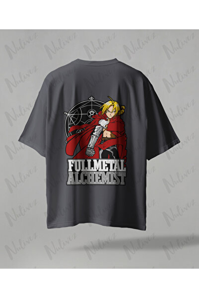 Nulivez Fullmetal Alchemist Anime Printed Oversize Unisex T-Shirt Japanese An...