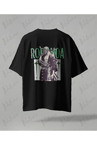 Nulivez Roronoa Zoro Anime Printed Oversize Unisex T-Shirt One Piece Streetwe...