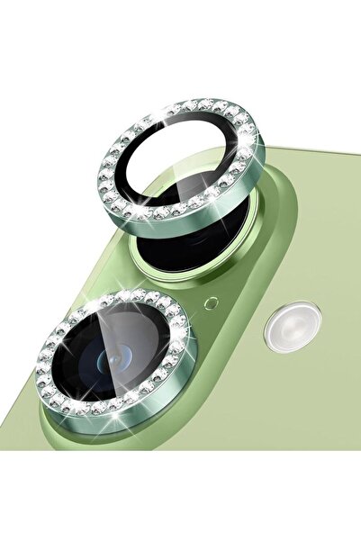 Orso Lens Camera Tempered Glass Spring Green Diamonds iPhone 17/16/16 Plus