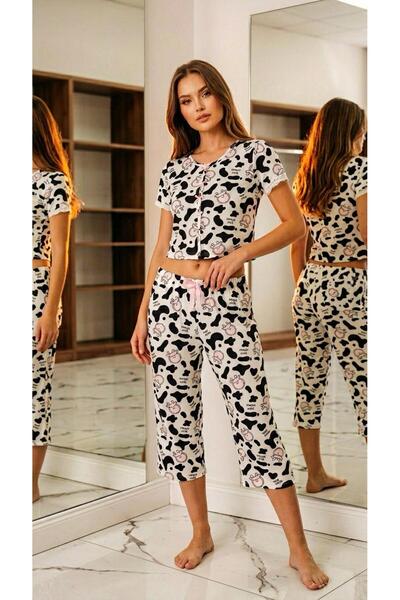MİSS ELİZZA Milan Fabric Cow Pattern Fun Pajama Set