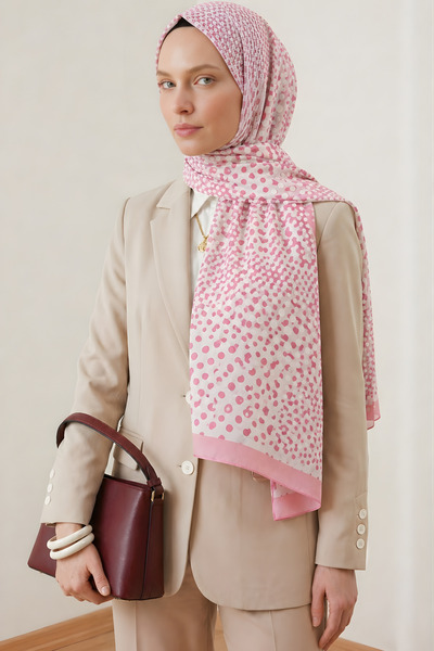 BONASERA EŞARP Women's Hijab Shawl Natural Patterned Cotton Stylish Shawl