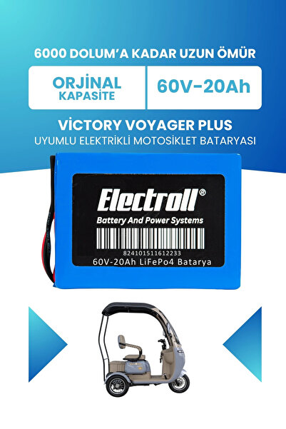 ELECTROLL Victory Voyager Plus Batarya (Standart Kapasite) LiFePO4 60V 20Ah E...