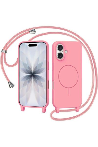 Orso Θήκη Μαλακή με Κορδόνι Magsafe Ροζ για iPhone 16