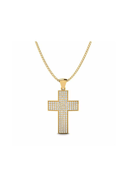Delagos Colier din argint 925, cu piatră de zirconiu de 0.72 carate, placat c...