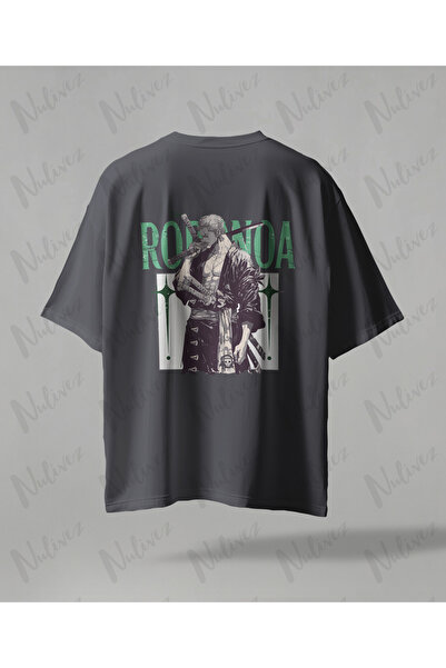 Nulivez Roronoa Zoro Anime Printed Oversize Unisex T-Shirt One Piece Streetwe...