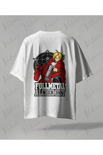 Nulivez Fullmetal Alchemist Anime Printed Oversize Unisex T-Shirt Japanese An...
