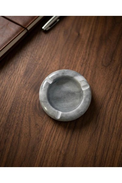 YümanınYumağı Natural Marble Round Ashtray